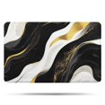 thumbnail image 1 of Black and Gold Marble Layered Waves Pattern Bathroom Rugs Mat,Non Slip Microfiber Bathroom Rug,Rubber Backing,Soft Bathroom Mats for Bathroom Floor,Tub and Shower,20x32in(50x80cm), 1 of 5