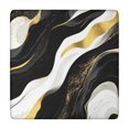 thumbnail image 1 of Black and Gold Marble Layered Waves Pattern Square Fitted Tablecloth with Elastic Edge,Square Table Cover,Washable Elastic Table Cover for Home Kitchen Party Decor 34"x34", 1 of 6