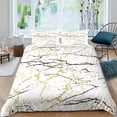 thumbnail image 1 of Black and Gold Marble Like Comforter Cover Marble Texture Bed Sets Golden Abstract Stone Duvet Cover Tie Dye Marbling Mountain Print Bedding Sets 3 Pieces, Breathable,, 1 of 4