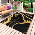 thumbnail image 1 of Black Gold Marble Outdoor Rug for Patio/Deck/Porch, Non-Slip Large Area Rug 6 x 9 Ft, Modern Geometric Textured Indoor Outdoor Rugs Washable Area Rugs, Reversible Camping Rug Carpet Runner, 1 of 8