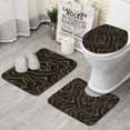 thumbnail image 1 of Black Gold Marble Pattern Bathroom Rugs Sets 3 Piece,Toilet Cover Set,Absorbent Non Slip Bathroom Mats Sets with U-Shaped Contour Rug Toilet Rug Set, 1 of 5