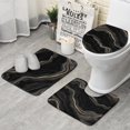 thumbnail image 1 of Black Gold Marble Pattern Bathroom Rugs Sets 3 Piece,Toilet Cover Set,Absorbent Non Slip Bathroom Mats Sets with U-Shaped Contour Rug Toilet Rug Set, 1 of 5