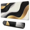 Marbeled Pattern Black and Gold Marble Pattern Extended Large Mouse Pad, Desk Protector ...