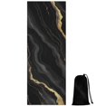 thumbnail image 1 of Black Gold Marble Pattern Hot Yoga Mat Towel Non Slip for Hot Yoga - Quick-Drying Yoga Mat Cover with 4 Corner Pockets with Travel Bag - Hot Yoga Towel Non Slip 74"x26", 1 of 6