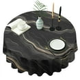 thumbnail image 1 of Black Gold Marble Pattern Round Tablecloth 60"x60",Wrinkle Wipeable Table Cloth for Kitchen Dining Room Picnic Patio Party, 1 of 6