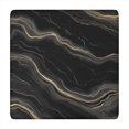thumbnail image 1 of Black Gold Marble Pattern Square Fitted Tablecloth with Elastic Edge,Square Table Cover,Washable Elastic Table Cover for Home Kitchen Party Decor 34"x34", 1 of 6