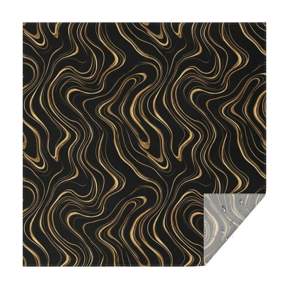 Black Gold Marble Pattern Square Tablecloth,Waterproof Square Table Cover,Wipeable Spillproof Washable Table Cover for Home Kitchen Party Decor 42"X42"(107x107cm)