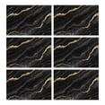 thumbnail image 1 of Black Gold Marble Pattern Summer Placemats Table Placemats Set Of 6-Linen Kitchen Washable Placemats Table Mats 11.8"x17.7" Non-Slip Heat Resistant, 1 of 5