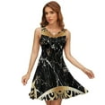 thumbnail image 1 of Black Gold Marble Pattern Sundress Sleeveless Dress Summer Women Clothes Dress for Women Dresses, 1 of 7