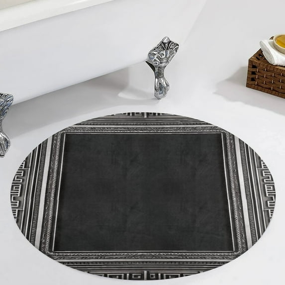 Black Gold Marble Round Area Rugs for Bedroom Living Room, 4FT Soft Comfy Indoor Circle Carpets, Carpet Home Decor Floor Mat