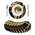 thumbnail image 1 of Black Gold Marble Round Placemats Set of 8 for Dinning Tables,Heat-proof Braided Table Mats 13 Inch,Modern Geometric Textured Washable Place Mat for Kitchen Restaurant Party Decor Table Setting, 1 of 9