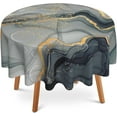 thumbnail image 1 of Black Gold Marble Round Table Cloth 60 Inch,Abstract Geometric Tablecloth Waterproof Stain Resistance Wrinkle Polyester Circle Table Cover for Home Kitchen Dining Party Camping Pinic Decor, 1 of 6