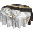 thumbnail image 1 of Black Gold Marble Round Tablecloth 60 Inch Ruitic White Grey Table Cloth Waterproof Fabric Farmhouse Abstract Tablecloths Decorative for Holiday Party Picnic, 1 of 6
