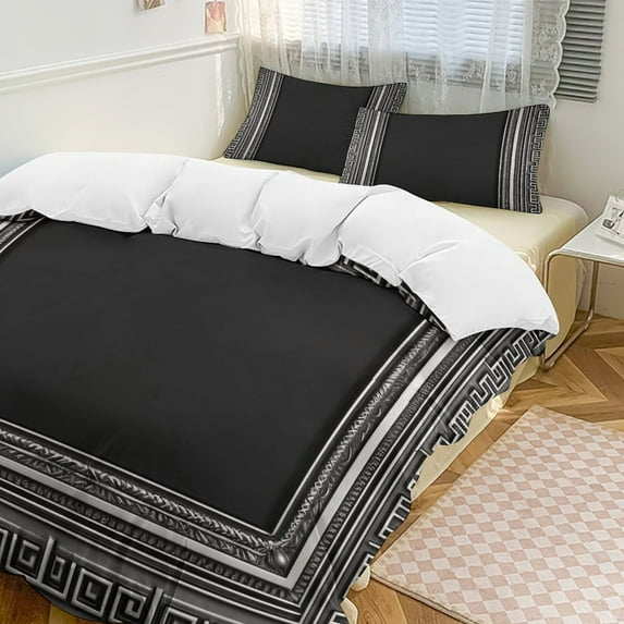 Black Gold Marble Set Duvet Cover Themed Multicolor Polyester Bedding Set Duvet Cover for Queen Size