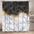 thumbnail image 1 of Black and Gold Marble Shower Curtain Abstract Luxury Grey Golden Texture Waterproof Shower Curtain for Bathroom Modern Aesthetic Fabric Bath Curtain Accessories Home Decor, 72x72 Inch, 1 of 6