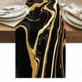 thumbnail image 1 of Black Gold Marble Table Runner - 72 Inch Long, Kitchen Dining Table Runner Dresser Scarves, Modern Geometric Textured Farmhouse Decor for Coffee Tables Wedding Party Banquet, 1 of 8