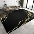 thumbnail image 1 of Black Gold Marble Texture Area Rug, Retro Abstract Luxury Golden Texture Soft Washable Rug, Anti-Slip Backing Decorative Rug For Living Room Bedroom Kitchen Dining Room 5x6ft, 1 of 6
