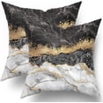 thumbnail image 1 of Black Gold Marble Throw Pillow Covers 18x18 Inch Set of 2 Abstract Marble Pillows Cases, Modern Turquoise Pillow Case Covers Soft Cushion Cover Great Gifts for Bed Couch Sofa Living Room Decor, 1 of 6