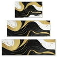 thumbnail image 1 of Black and Gold Marble Wavy Lines Pattern Kitchen Rugs Sets Of 3,Kitchen Runner Rugs Non Skid Washable,Decorative Kitchen Floor Mats for Kitchen,Sink,Laundry,17"x30"+ 17"x47" + 17"x59", 1 of 6