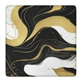 thumbnail image 1 of Black and Gold Marble Wavy Lines Pattern Square Fitted Tablecloth with Elastic Edge,Square Table Cover,Washable Elastic Table Cover for Home Kitchen Party Decor 36"x36", 1 of 6