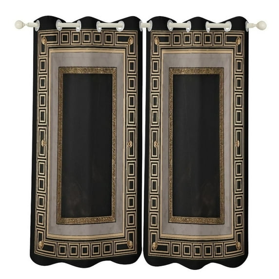 Black Gold Marble Window Blackout Curtain 3d Printed Curtain Bedroom Living Room Hotel Window 2 Panel Shade