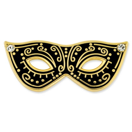 Black & Gold Masquerade Mask Party Enamel Lapel Pin