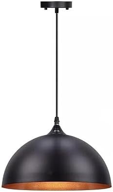 Black Gold Metal Pendant Light for Kitchen Island, American Retro Pendant Lighting for Dining Room, Rustic Industrial Style Pendant Light Fixture, Vintage Farmhouse Pendant Lamp for Shop Over Table