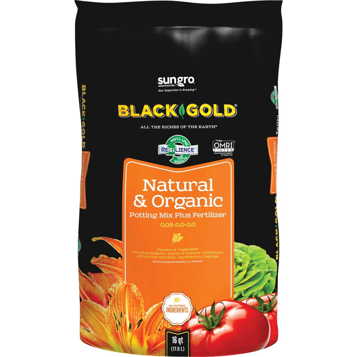 Black Gold Organic in/Outdoor Potting Soil, 16 Quart Bag 1