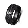 thumbnail image 1 of Black Gold Plated 8mm AAA CZ Titanium Steel Mens Ring Men Wedding Band Man Ring, 1 of 6