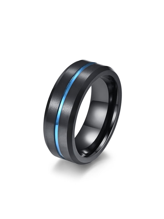Black Gold Plated 8mm Titanium Steel Mens Ring Men Wedding Band Man Ring