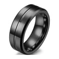 thumbnail image 1 of Black Gold Plated 8mm Tungsten Carbide Mens Ring Men Wedding Band Man Ring, 1 of 3