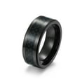 thumbnail image 1 of Black Gold Plated Carbon fibre 8mm Tungsten Carbide Mens Ring Men Wedding Band Man Ring, 1 of 6