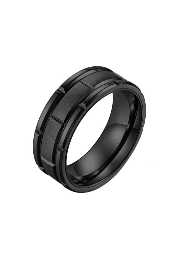 Black Gold Plated Matte 8mm Titanium Steel Mens Ring Men Wedding Band Man Ring