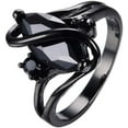 thumbnail image 1 of Black Gold Plated Oval Shape Austrian Crystal Stone Promise Statement Ring, 1 of 4
