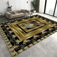 thumbnail image 1 of Black and Gold Rug, Classic and Modern Rugs for Living Room, Small Throw Rug Anti-Slip Easy Clean Low Pile Washable Indoor Mat for Bathroom Doormat Entrance Floor 5x8ft, 1 of 6