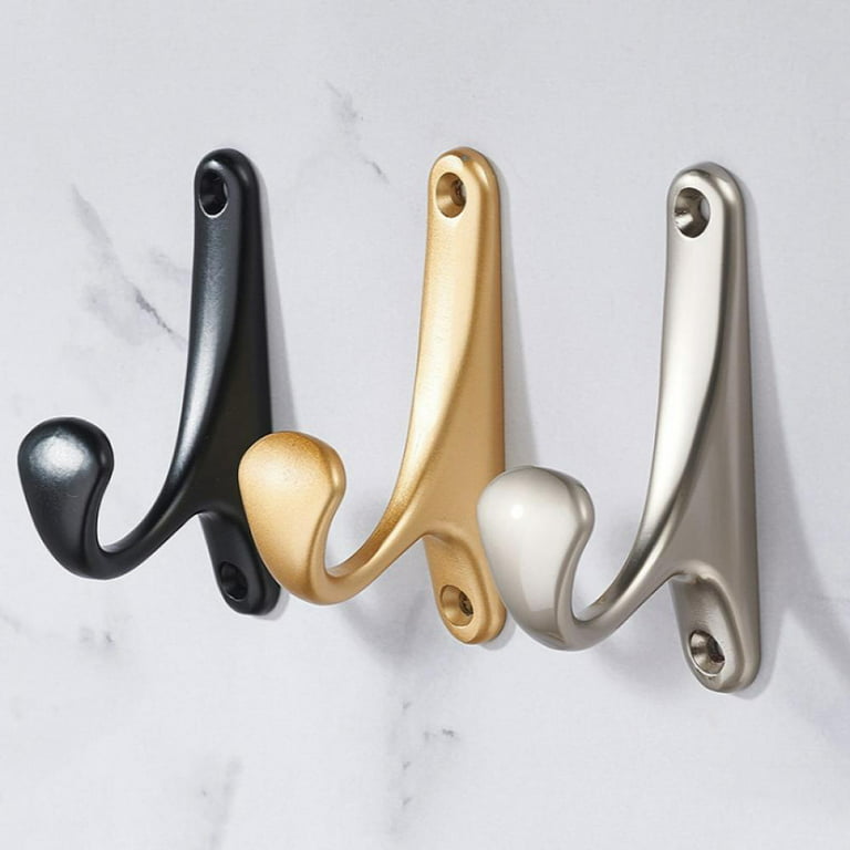 Black/Gold/Silver Wall Mounted Coat Hooks, Nordic style Heavy Duty Hardware  Robe Hooks Decorative for Single Hanging Coats Towel Cubicle Classroom