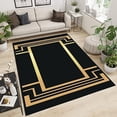 thumbnail image 1 of Black Gold Simple Geometry Area Rug, Modern Art Light Luxury Print Large Rugs, Indoor Non-Slip Kids Rugs, Machine Washable Breathable Durable Carpet For Front Entrance Floor Decor 3x4ft, 1 of 6