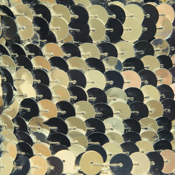 Black Gold Single Row Trim Iron On Hot Fix Sequins 8mm Center Stitched Metallic Mix Made in USA