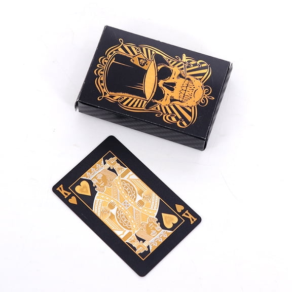Black Gold Skull Playing Cards Game Group Plastic Waterproof Poker Durable Home Party Board Games Travel Gifts Collection