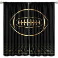 thumbnail image 1 of Black and Gold Soccer Blackout Curtains Kids Football Curtains Drapes for Boys Bedroom Sport Curtains Ball Gamer Window Treatments for Teen Men Home Room Decor-52"W x 96"L (Pack of 2), 1 of 7