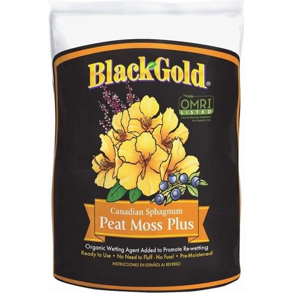 Sun Gro Black Gold Sphagnum Peat Moss Plus - Natural, For Acid-Loving Plants - 1 Each, 8 Qt.