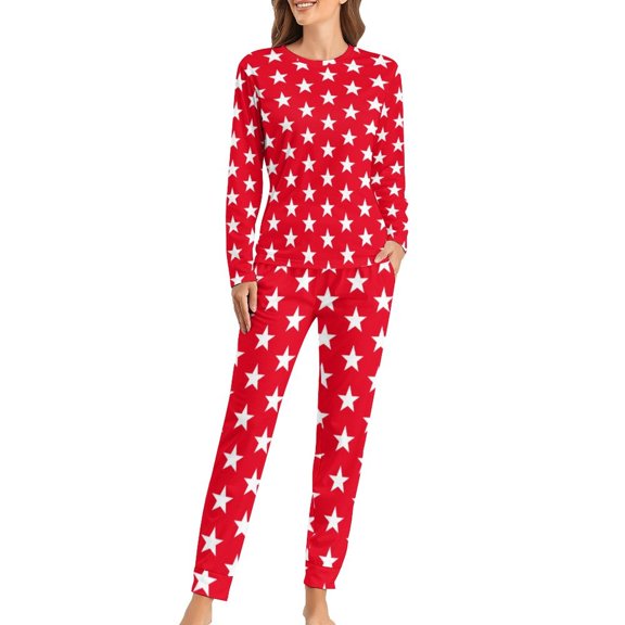 Black Gold Star Pajamas Bright Shiny Print 2 Pieces Leisure Pajama Sets Woman Long Sleeve Warm Oversized Nightwear