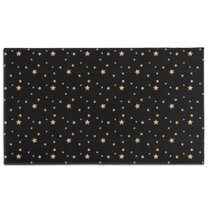Black Gold Star Pattern Door Rugs,Washable Non Slip Door Mats Indoor,Decorative Door Mats,Entry Mat Indoor for Entrance,Bedroom,Kitchen,Bathroom,17"x30"