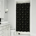 thumbnail image 1 of Black Gold Star Pattern Shower Curtain 36"x72" ,Bathroom Decorative Shower Curtains Set with 12 Hooks,Modern Waterproof Washable Shower Curtain, 1 of 6