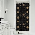 thumbnail image 1 of Black Gold Sun Moon Cloud Pattern Shower Curtain 36"x72" ,Bathroom Decorative Shower Curtains Set with 12 Hooks,Modern Waterproof Washable Shower Curtain, 1 of 6