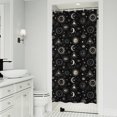 thumbnail image 1 of Black Gold Sun Moon Eye Triangle Pattern Shower Curtain 36"x72" ,Bathroom Decorative Shower Curtains Set with 12 Hooks,Modern Waterproof Washable Shower Curtain, 1 of 6