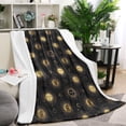 thumbnail image 1 of Black Gold Sun Moon Pattern Blanket,Comfortable Soft Flannel Throw Blanket,All Season,Warm Lightweight Blankets for Sofa Bed Couch Living Room Chair,60"x80", 1 of 4