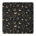 thumbnail image 1 of Black Gold Sun Moon Pattern Square Fitted Tablecloth with Elastic Edge,Square Table Cover,Washable Elastic Table Cover for Home Kitchen Party Decor 36"x36", 1 of 6