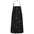 thumbnail image 1 of Black Gold Sun Moon Star Planet Pattern Apron-Garden Aprons for Women with Pockets-Cotton Linen Waterproof Kitchen Cooking Gardening Aprons Adjustable for Kitchen,Cooking,BBQ and Salon 33x27 Inch, 1 of 7