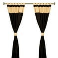 thumbnail image 1 of Black Gold Tab Top Raw Silk Curtain (43 in. x 63 in.) With Tieback -Pair, 1 of 5